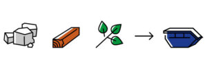 Grafik: Arten von Containerinhalten (Stein, Holz, Grünschnitt, Container9